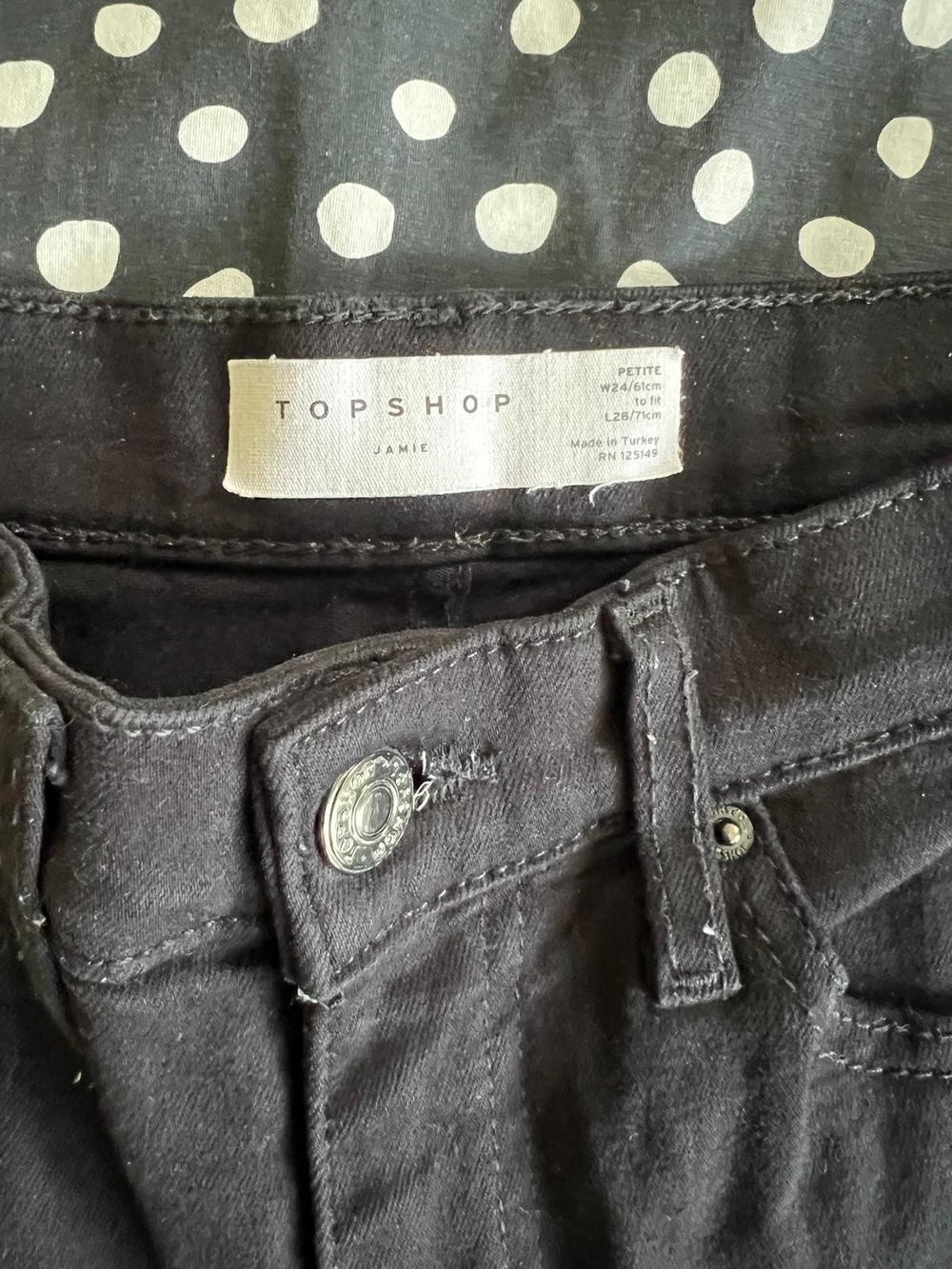 Topshop Jamie Petite Skinny Jeans in Black W25/L28